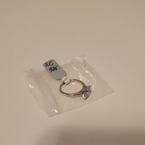 Sterling Silver Lavender Cubic Zirconia Solitaire Ring